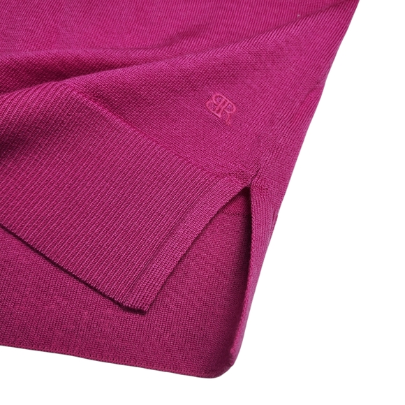 Banana Republic Pink Fuchsia 100% Merino Wool Sweater V-Neck Size Small - Picture 11 of 13